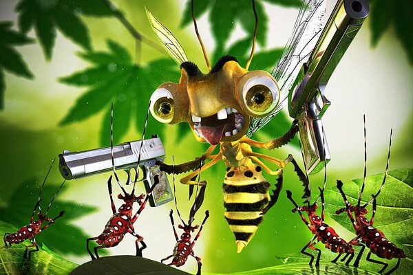 Une abeille folle a donné des armes aux coléoptères