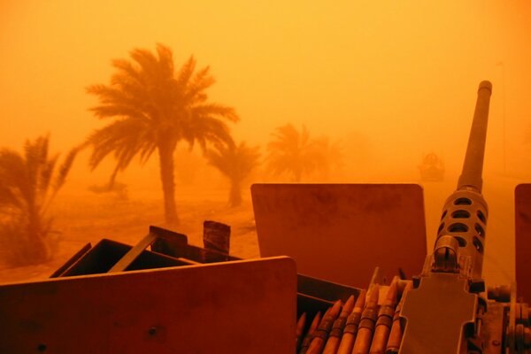 Guerre en Irak dans une tempête de sable