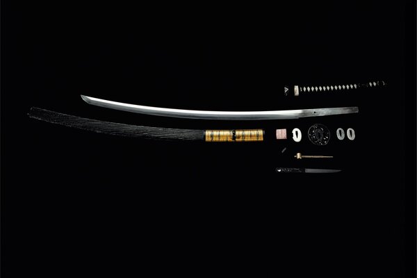 Katana weapon on a black background