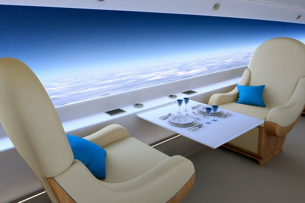 Aereo Business Class con vista panoramica