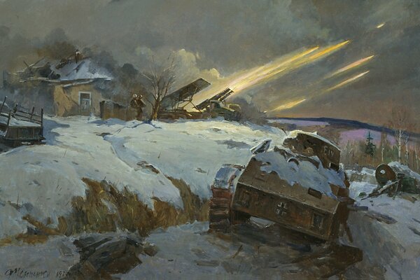 Bild des Krieges Tank im Schnee