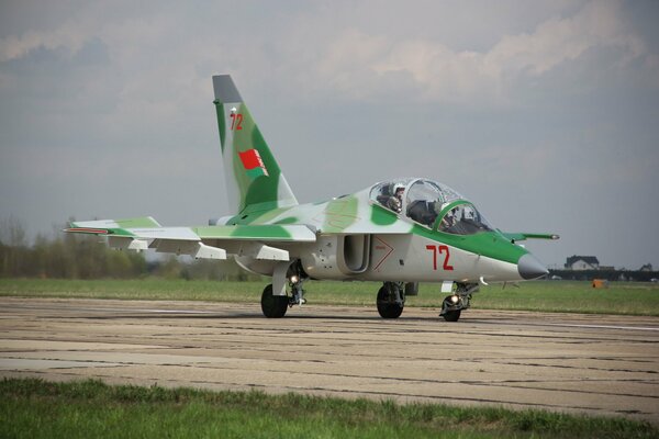 Combat training takeoff of the Yak-130 attack aircraft