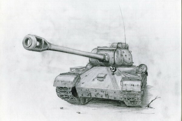 Soviet IS-2 tank with a rotated muzzle