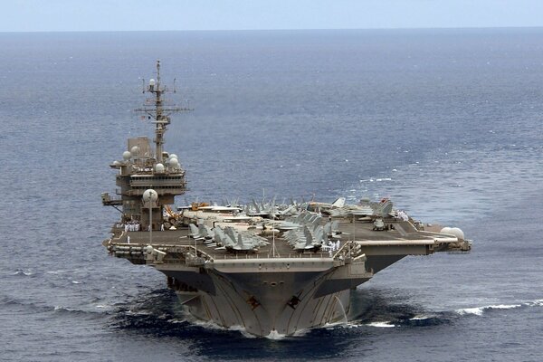 US aircraft carrier on a combat mission in the Pacific Ocean