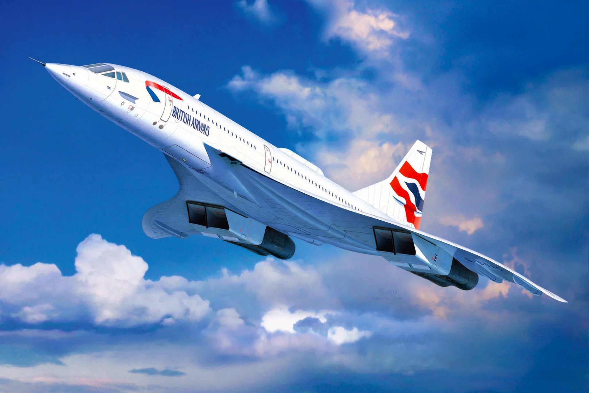 concorde british airways dysze samolot sztuka malarstwo