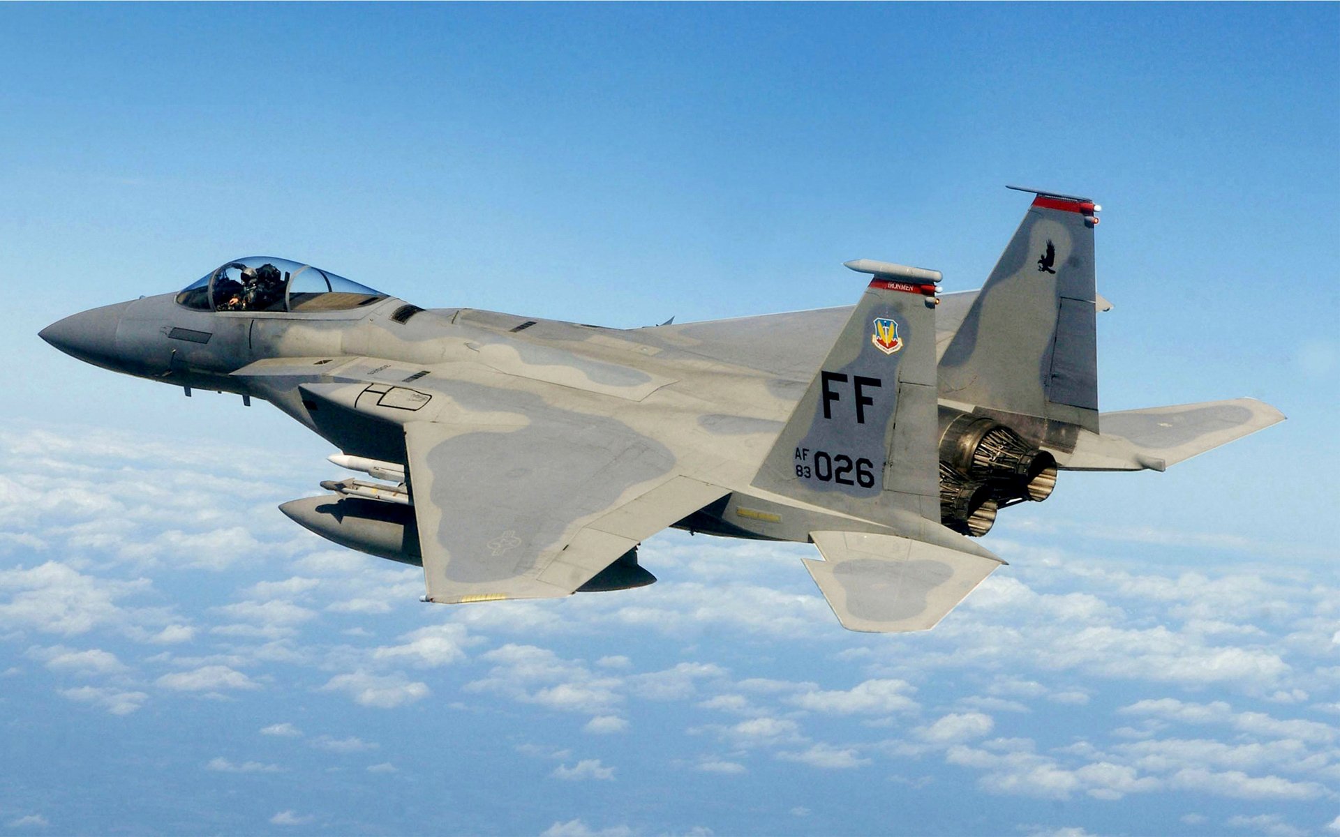 mcdonnell douglas f-15 eagle sky clouds plane fighter