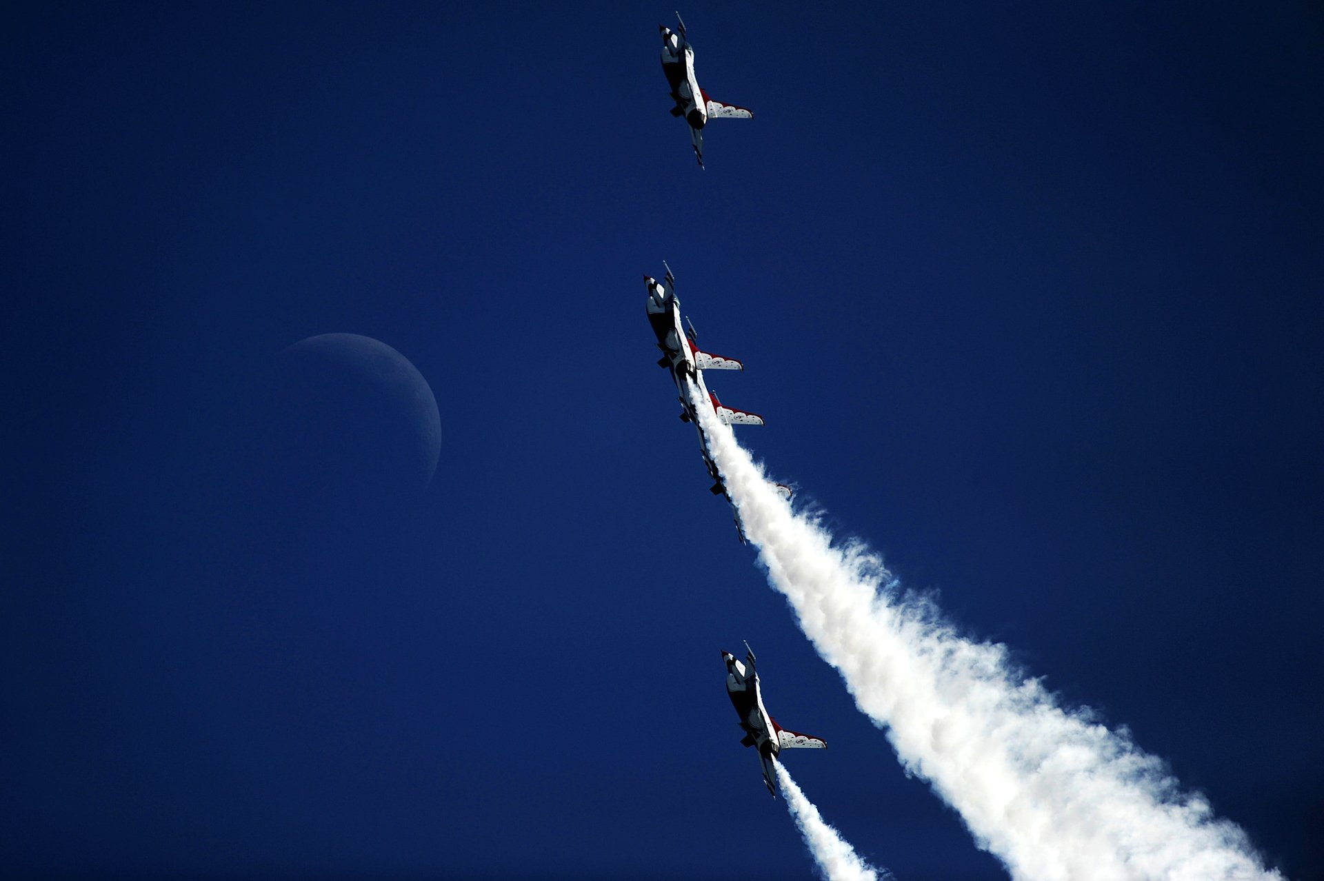 ciel lune avion vol empreinte