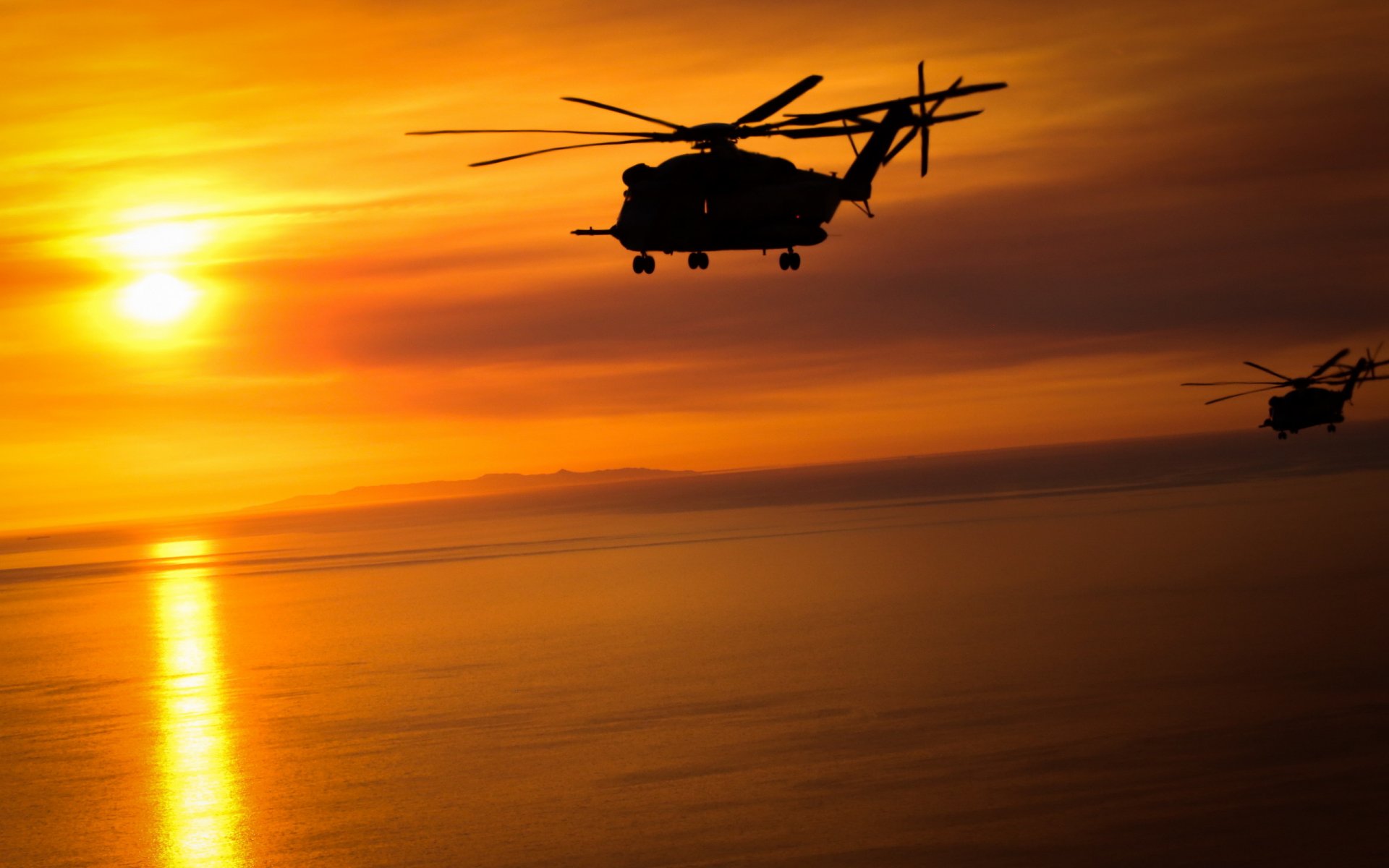 luftfahrt sonnenuntergang sikorski ch-53