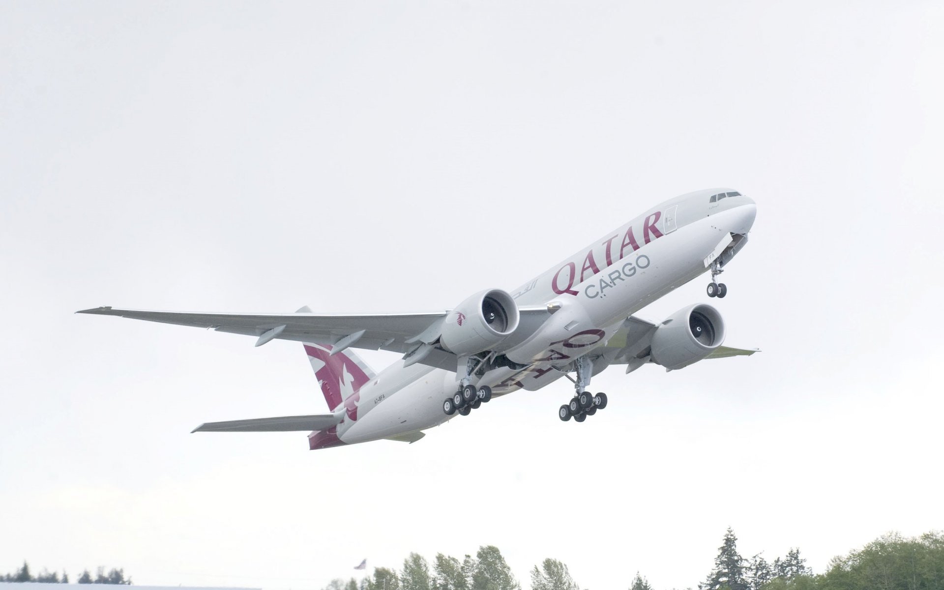 boeing b-777 qatar cargo aereo carrello di atterraggio motore ali