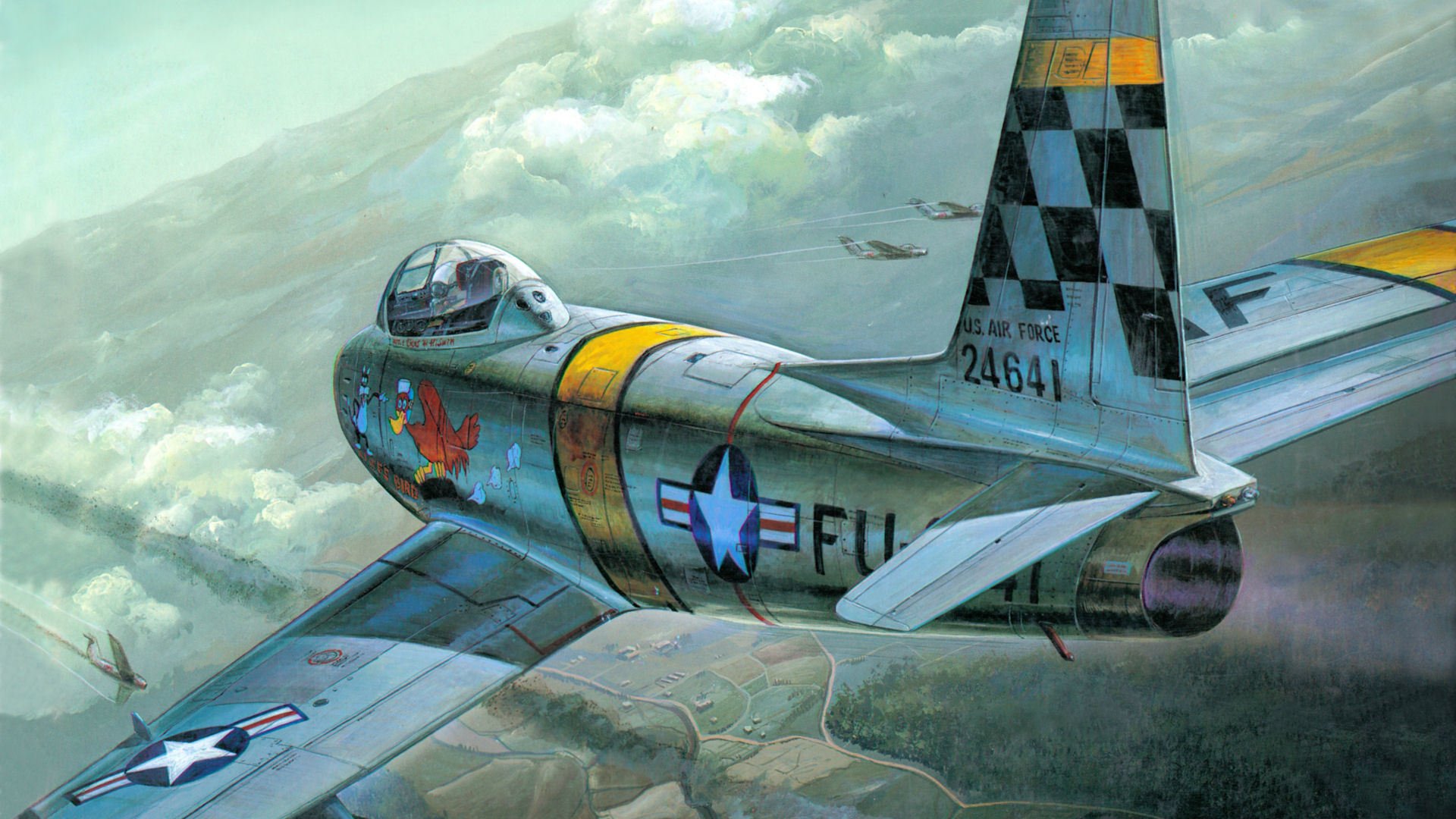 amérique du nord f-86 sabre chasseur à réaction américain dessin art