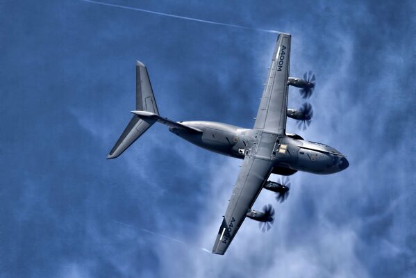 Military transport four-engine turboprop aircraft