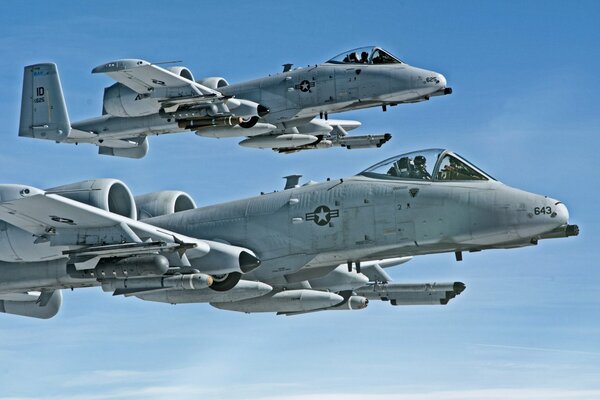 American thunderbolt attack aircraft pair