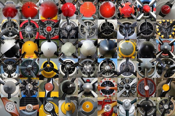 Images of propellers of various aircraft