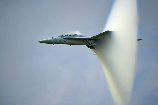 Crossing the sound barrier of a carrier-based fighter