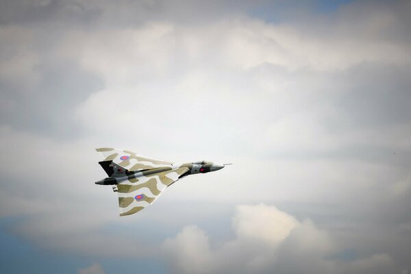 Vulcan aviation aircraft in camouflage