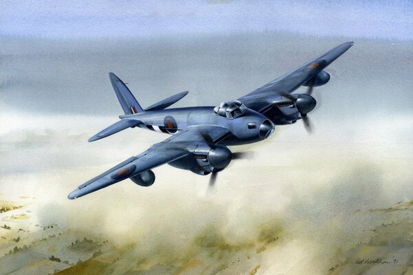 De havilland mosquito avión británico arte