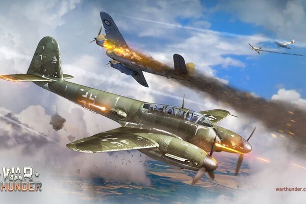 Trwa walka na niebie wśród niemieckich i radzieckich samolotów