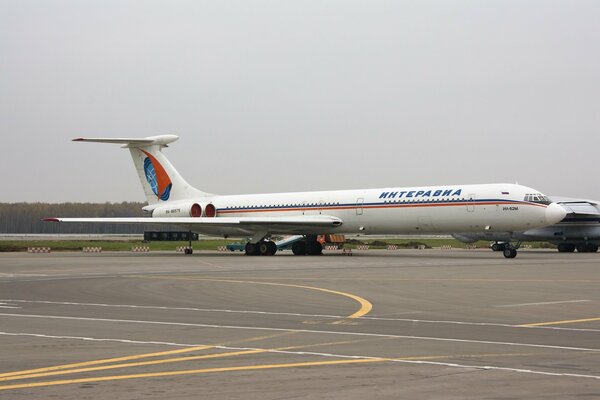 The Soviet passenger plane is at the airport