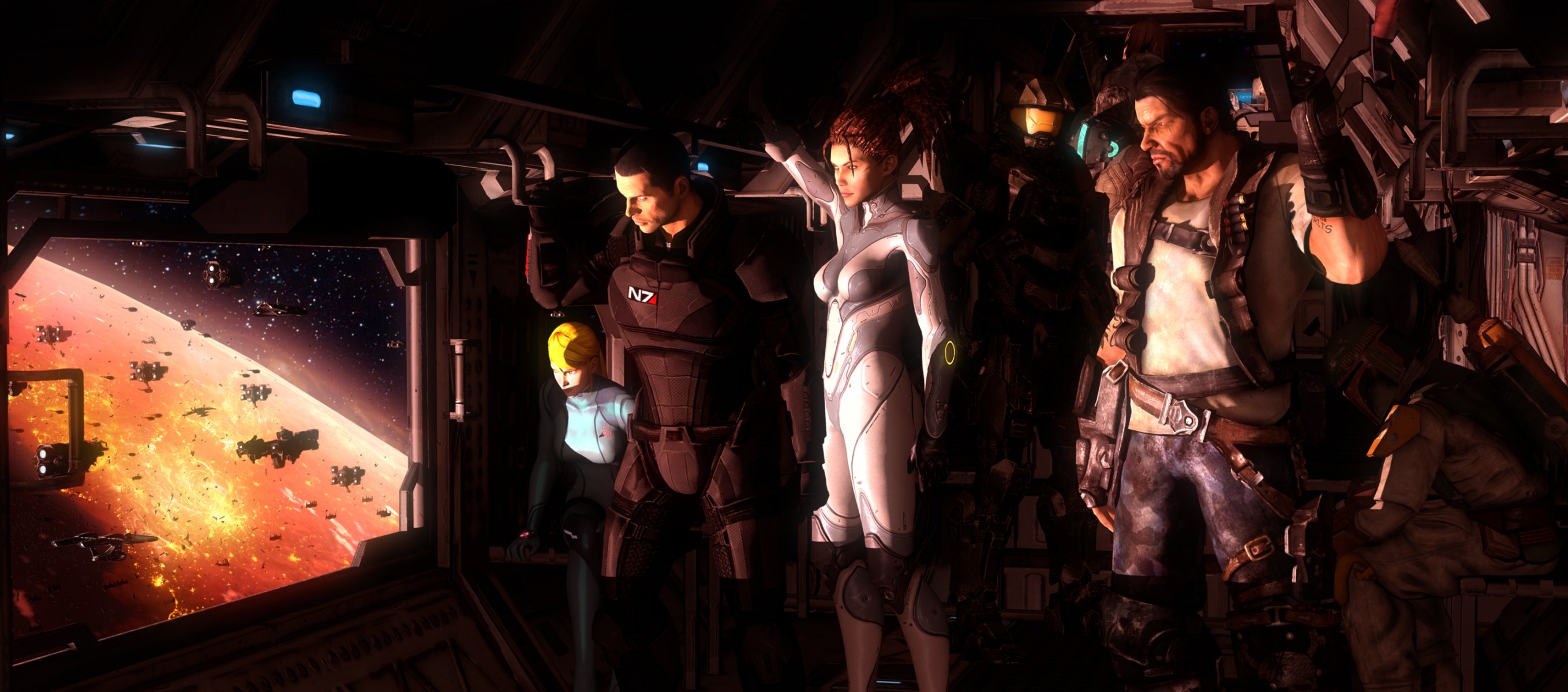 mass effect shepard metroid samus aran starcraft sarah kerrigan halógeno jefe maestro jim raynor boba fett star wars crossover espacio