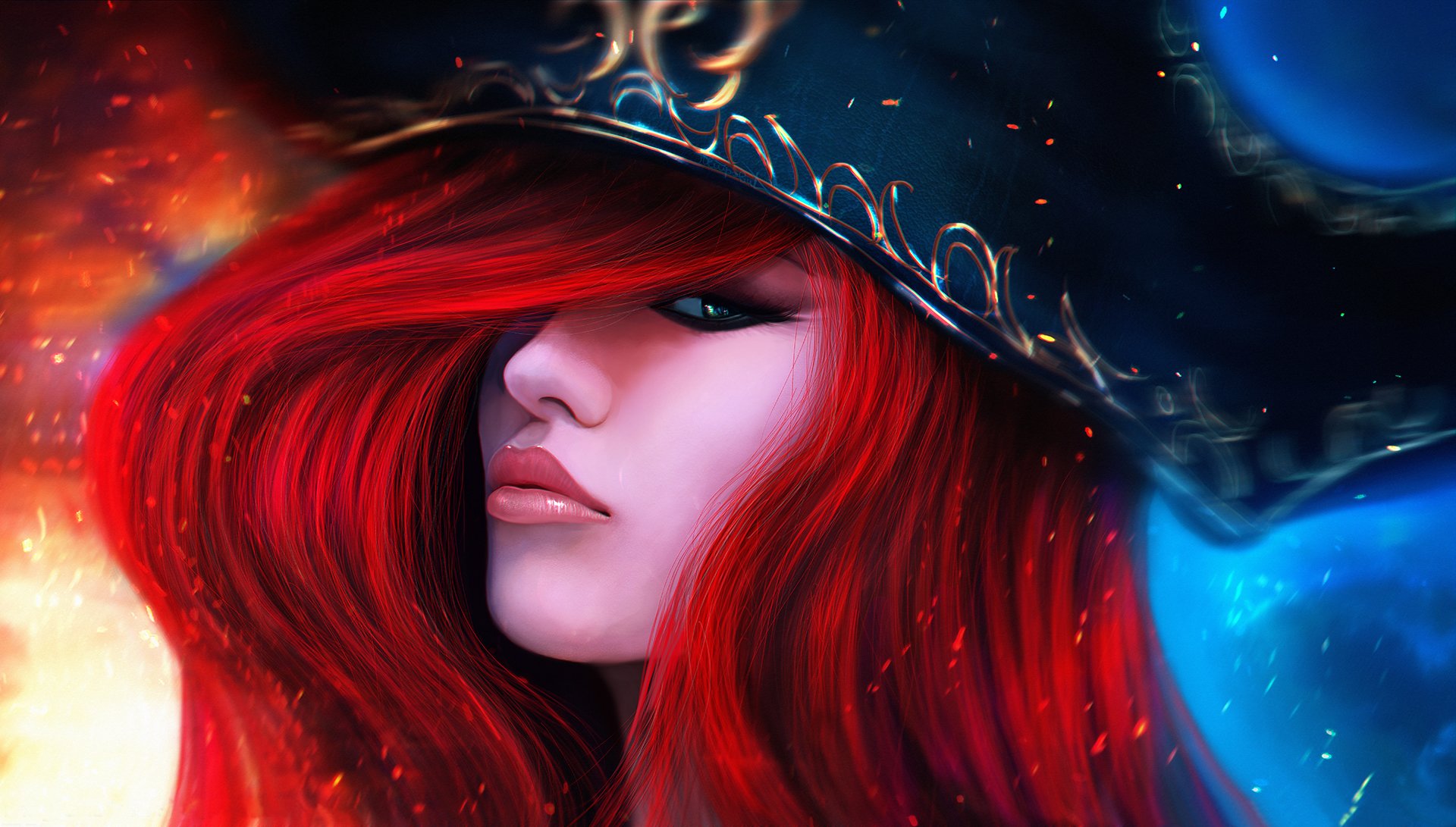 miss fortune lol girl hat red bounty hunter league of legend