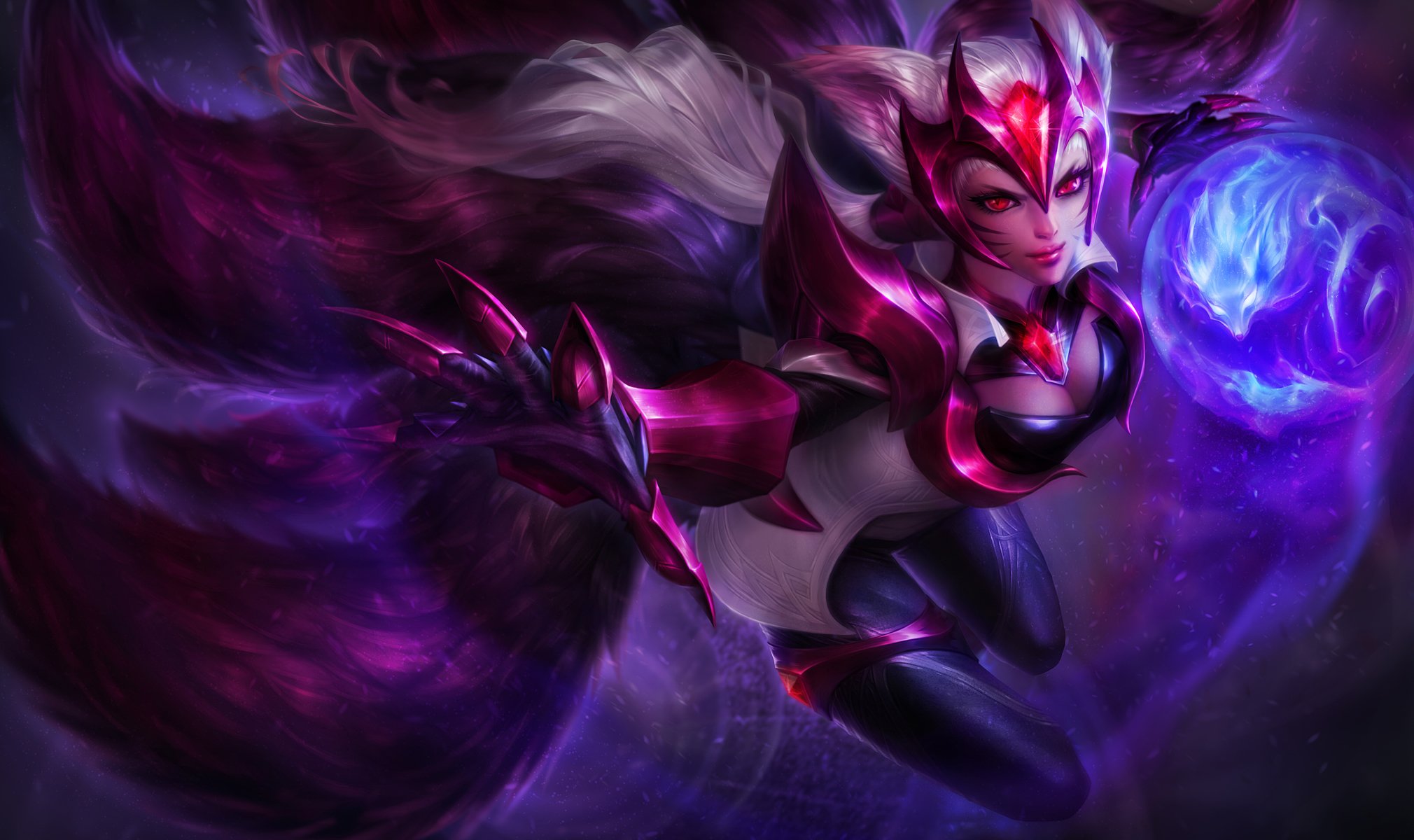 ahri lol кожа девять лис лиса фан-арт лига легенд