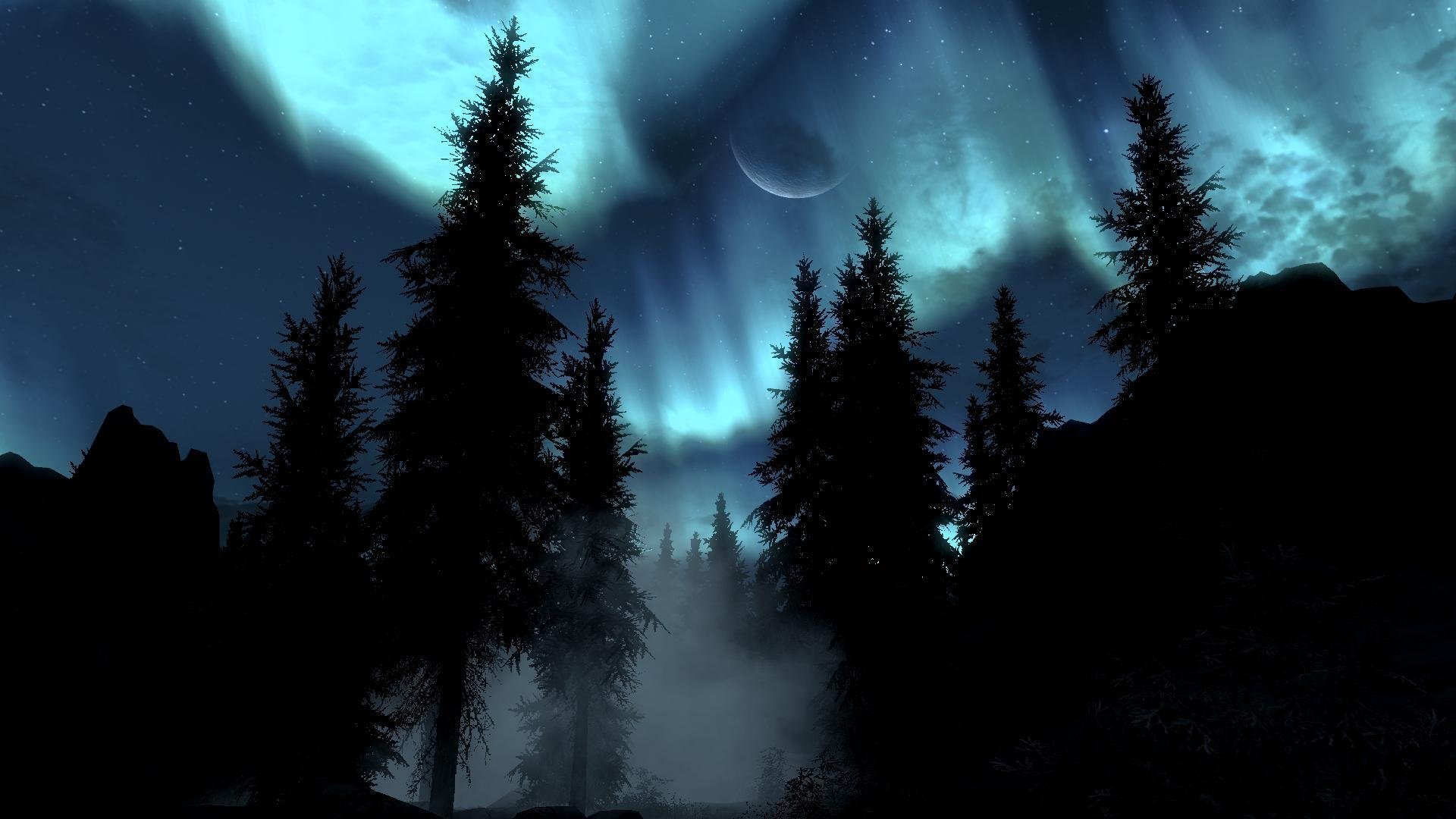 kyrim aurora borealis night