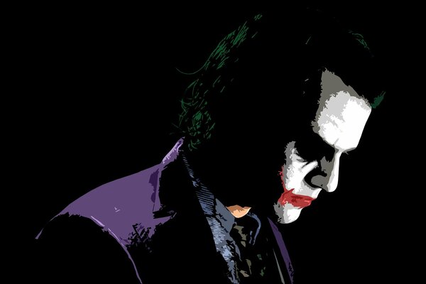 The image of the Joker in dark colors