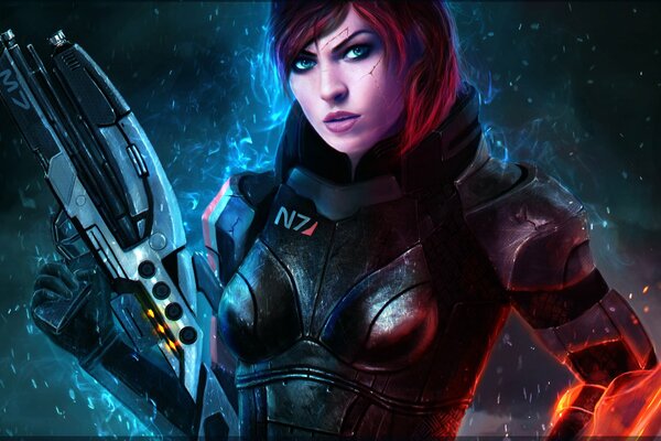 La donna Shepard Renegade di Mass effect