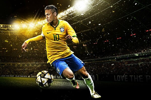 Neymar s emblem in uniform and number