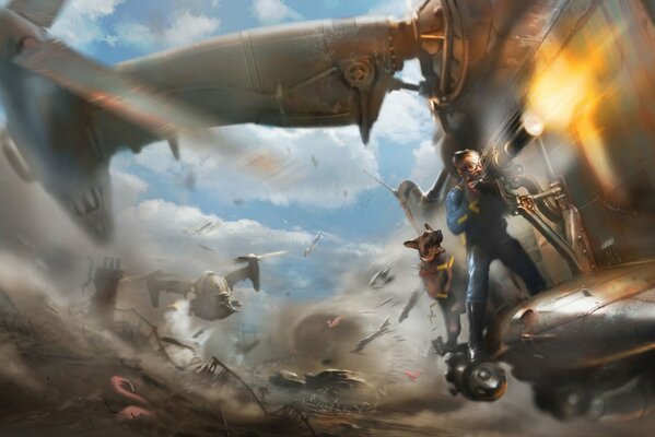Apocalipsis épico en el proyecto de arte del juego Fallout4