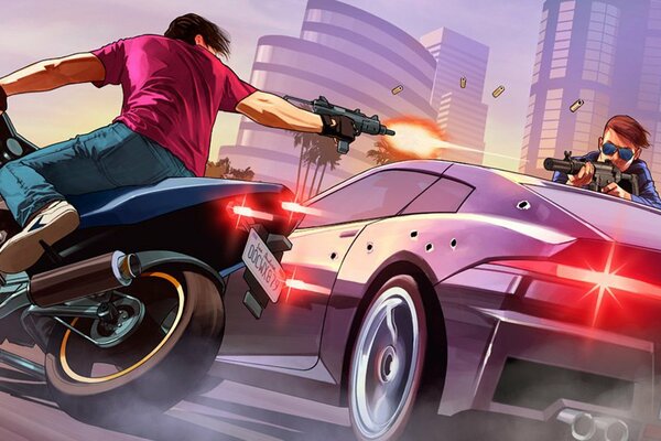 Gioco gta 5 Los Santos sparatorie in città