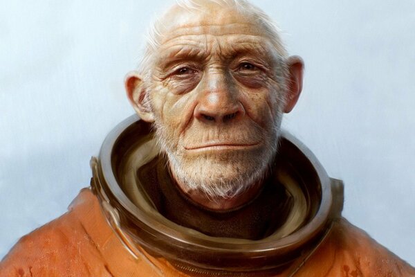 An astronaut monkey in a spacesuit
