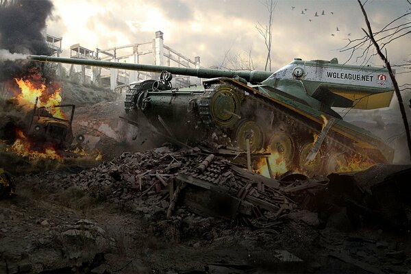 Powerful tank from the game World of tanks tv action