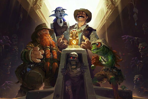 Sfondi eroi di Warcraft lega di ricerca Brann, Finley, Eliza