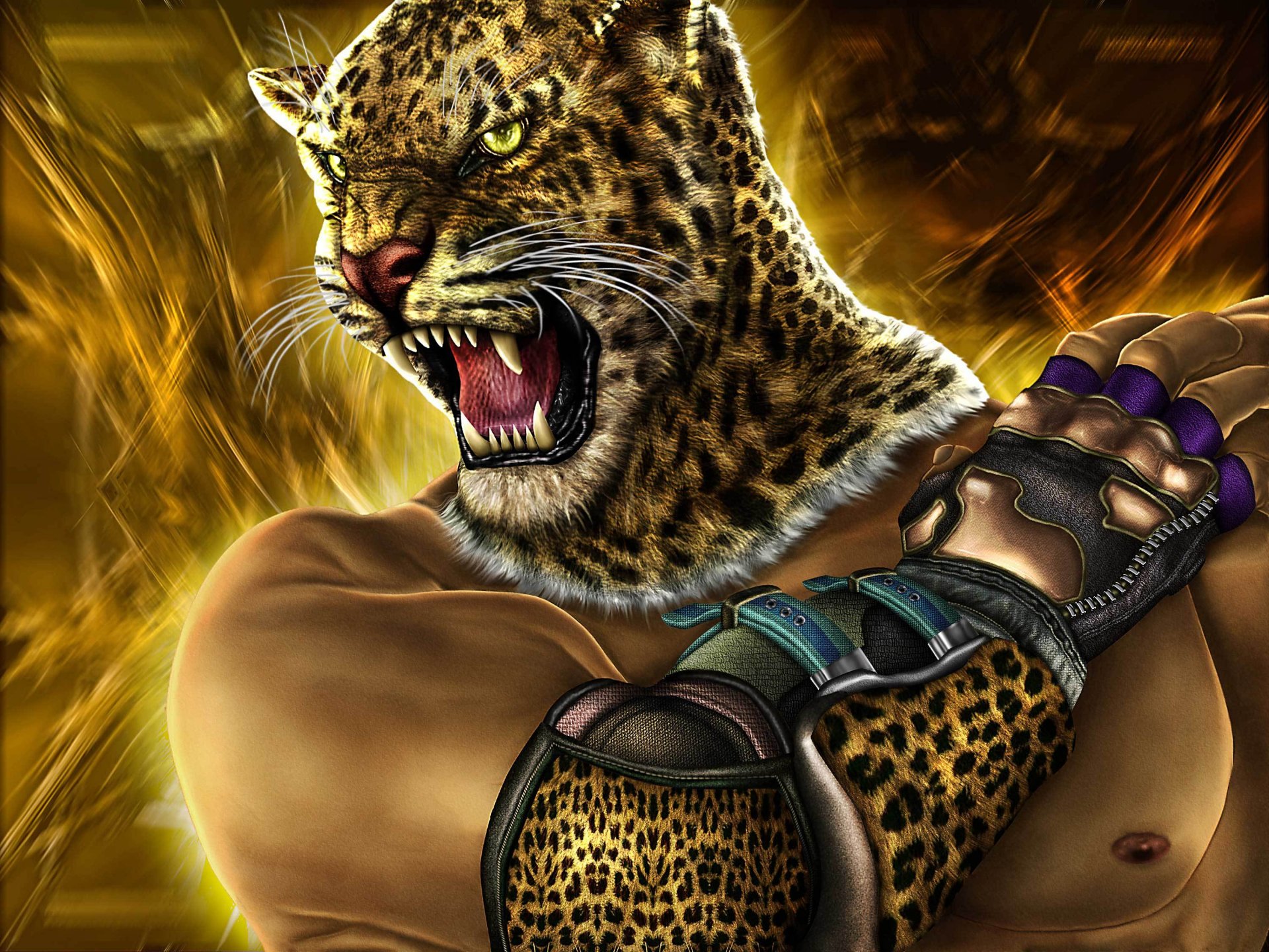 arte zahid raza khan tekken guerrero gato cabeza piel boca