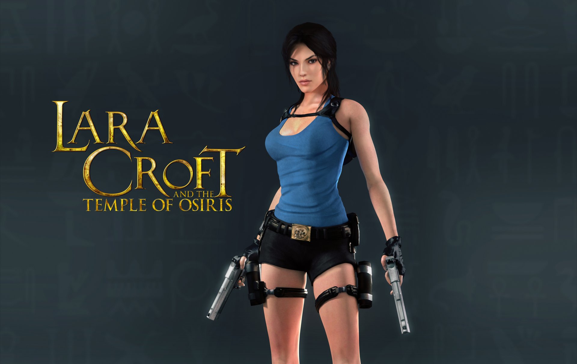 lara croft i świątynia ozyrysa dziewczyna lara croft tomb raider pistolety