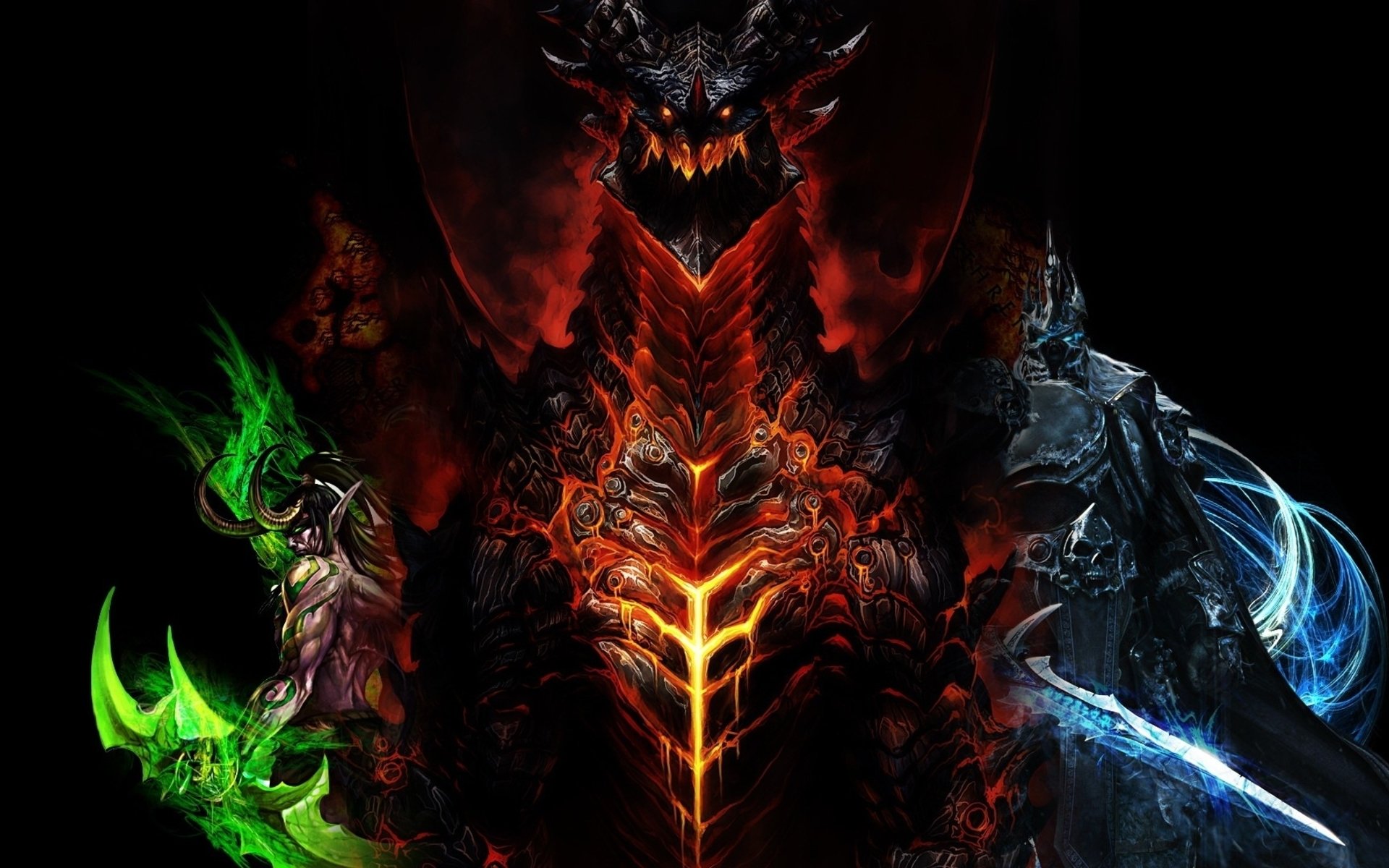 wow mondo di warcraft deathwing illidan furia della tempesta artel menethil distruttore cattivi re dei lich traditore illidan arthas