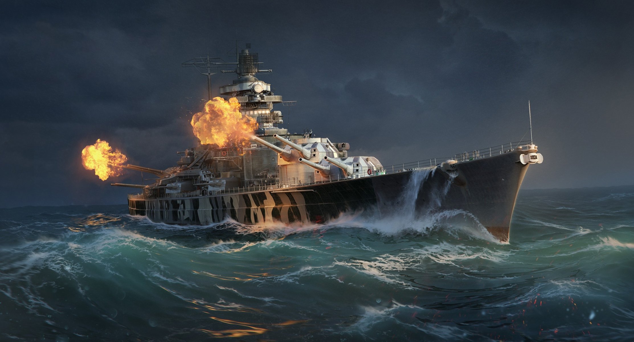 navires de guerre du monde wargaming net frappe navires du monde wp navire vagues eau mer tir camouflage salve cuirassé tirpitz