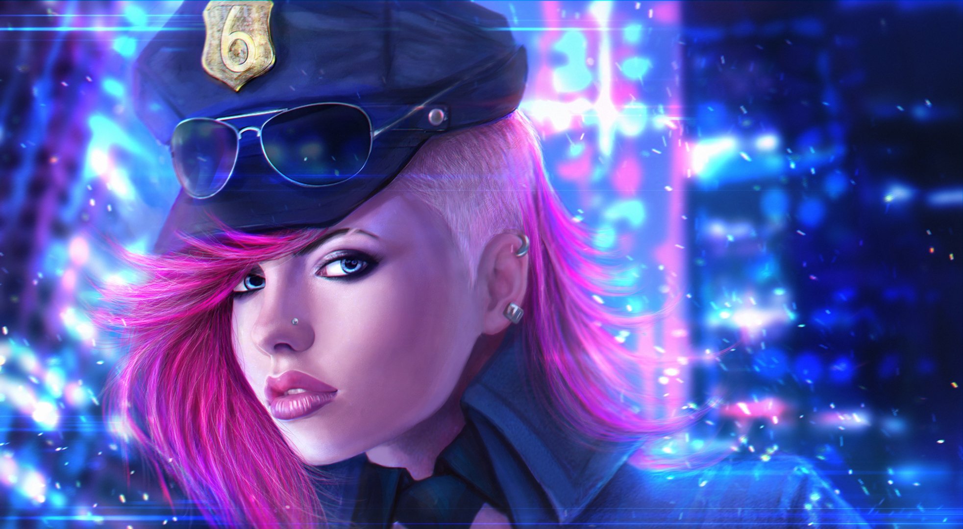 league of legends rosa oficial vi piltover enforcer gafas chica