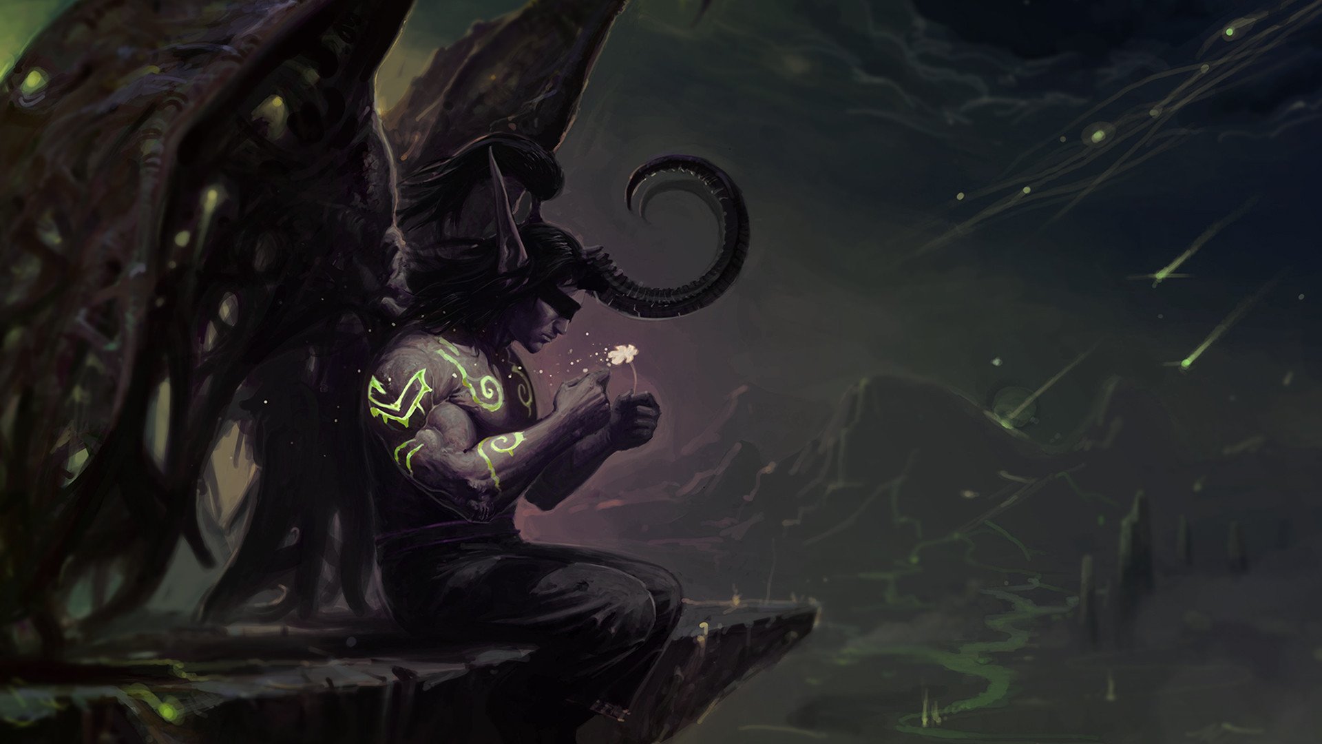 wow world of warcraft illidan sturm wut nacht blume