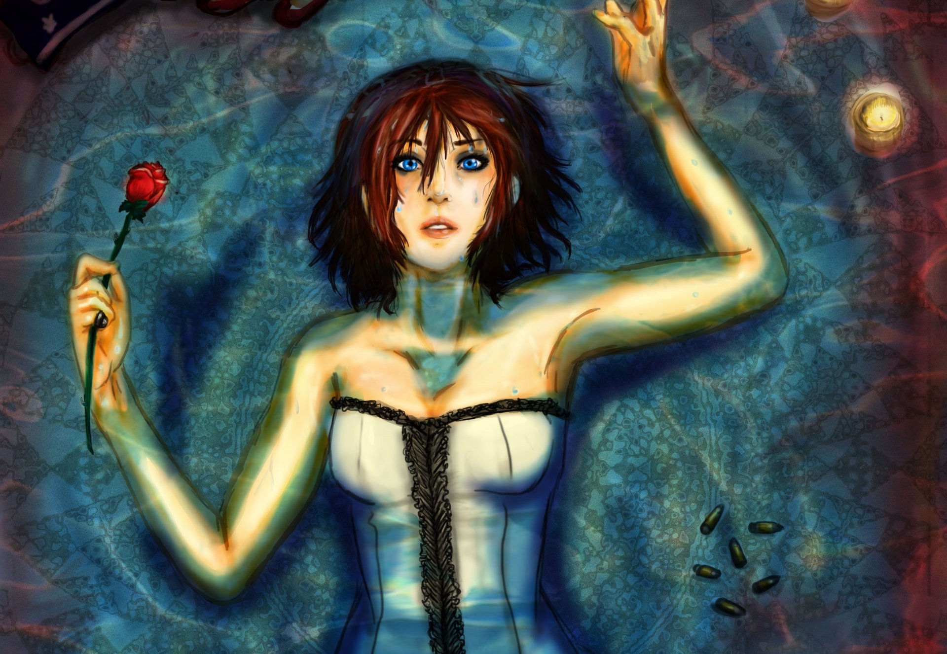 bioshock elizabeth arte mentira agua rosa