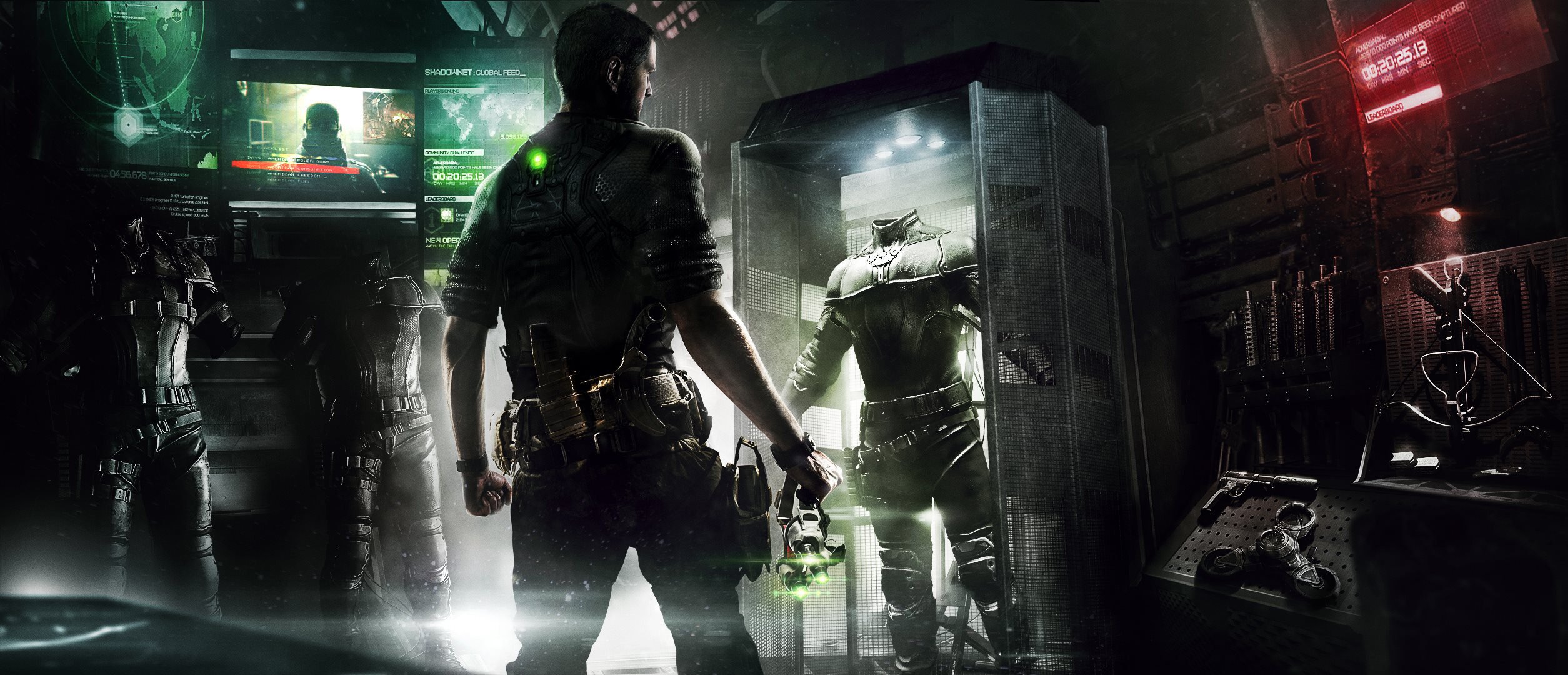 tom clancy splinter cell: blacklist celle divise: blacklist tom clancy sam fisher samuel leo fisher samuel l. fisher agente armi pistola coltello monitor occhiali per la visione notturna equipaggiamento costumi balestra ubisoft toronto