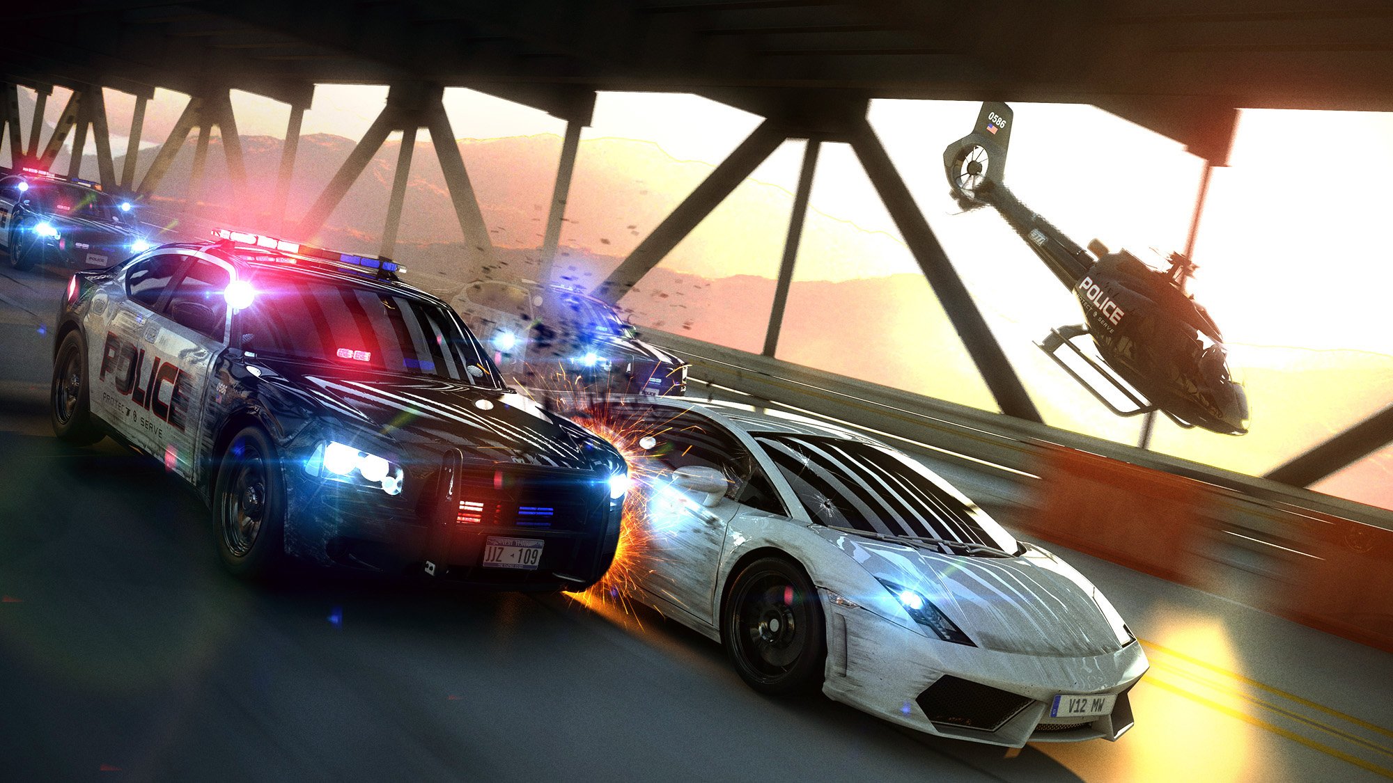 most wanted chase police cops bridge chase speed art