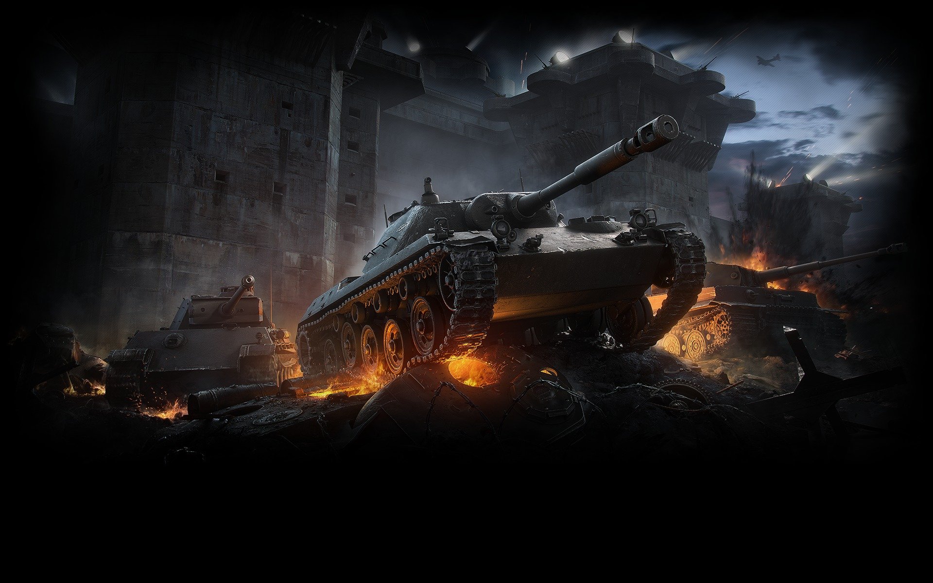 world of tanks wargaming netto wot wp lekki czołg spähpanzer ru 251 ru 251 tiger i ciężki czołg średni czołg pantera fortyfikacja dym czołgi konstrukcja światło światła eksplozja żelazo metal wrak technika samolot płomień ogień niebo chmury strzał iskry kolczasty