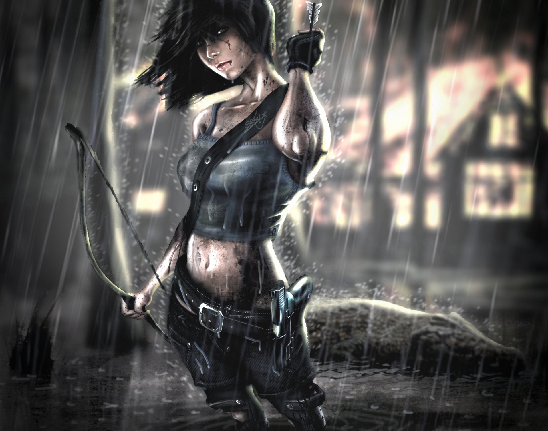 Lara croft tomb raider rain