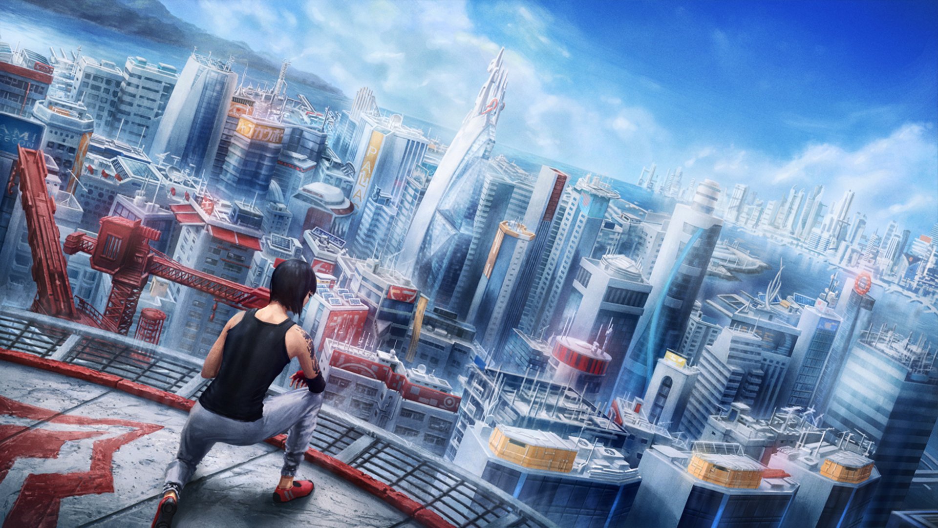 lustra edge: catalyst electronic arts edge mirror faith dice girl roof parkour city art