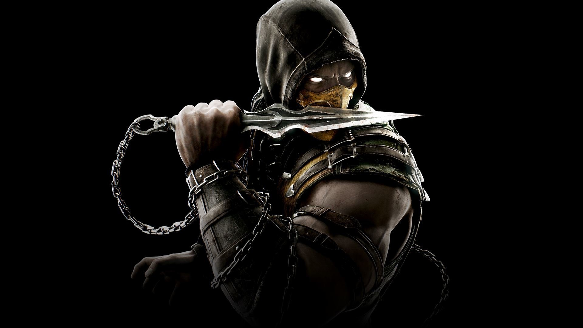 mortal kombat x netherrealm studios warner bros. interactive entertainment escorpión kunai equipo mirada ninja máscara capucha