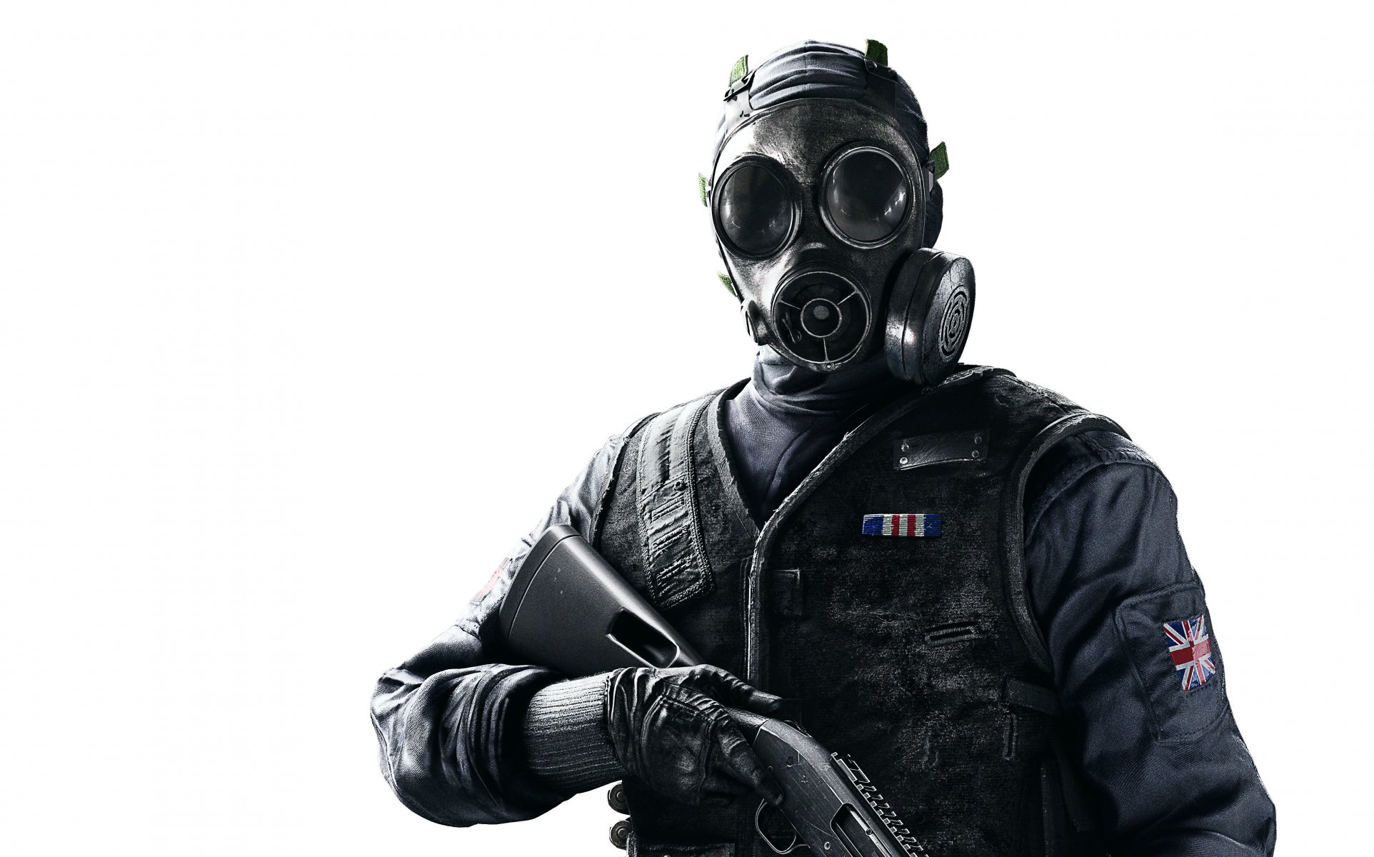 tom clancy’s rainbow six: siege ubisoft montréal ubisoft entertainment great britain weapon mask industrial complex view body armor cop police shotgun