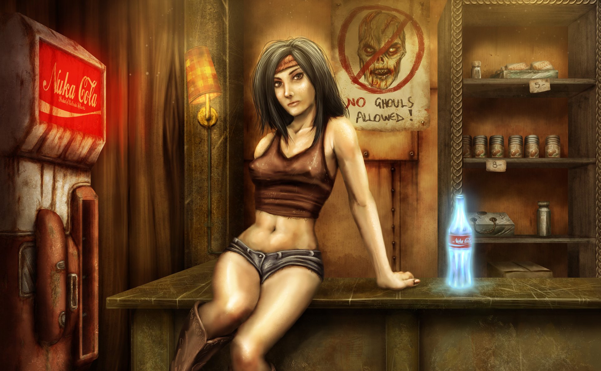 fallout mädchen bar tisch mädchen