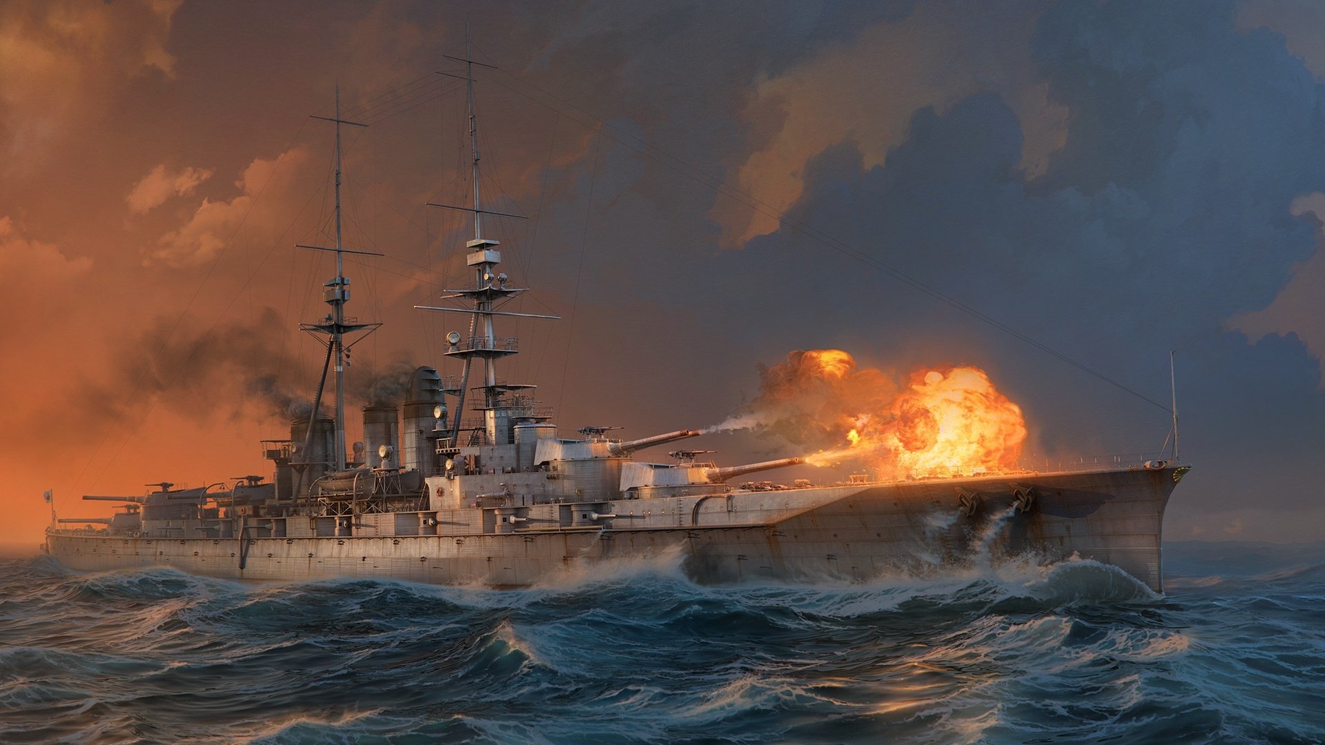 navires de guerre du monde wargaming net frappe navires du monde wp navire vagues eau mer tir fumée salve cuirassé ishizuchi